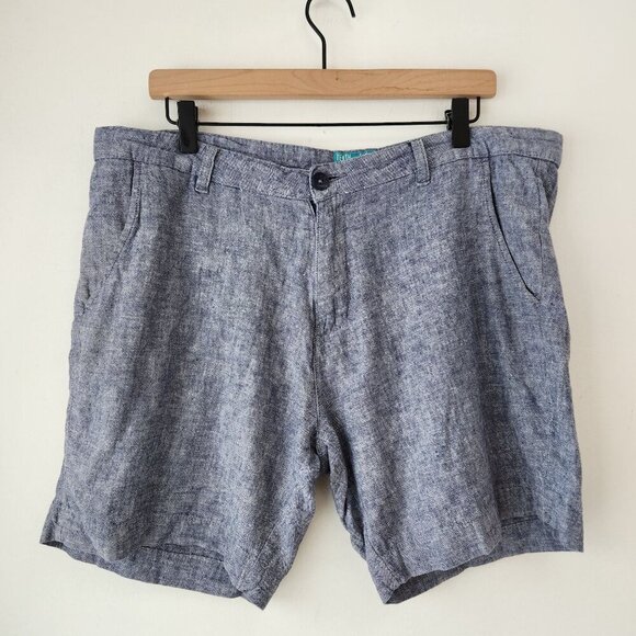 Tenth & Ocean Washable Linen Blend Blue Chino Shorts Casual Men's 36 - Picture 1 of 10